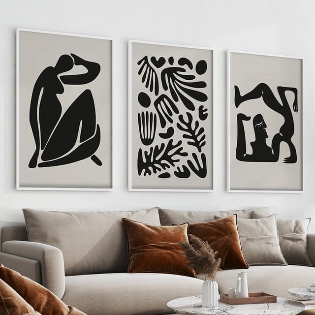 Kit Quadros Decorativos Henry Matisse Escultura PB