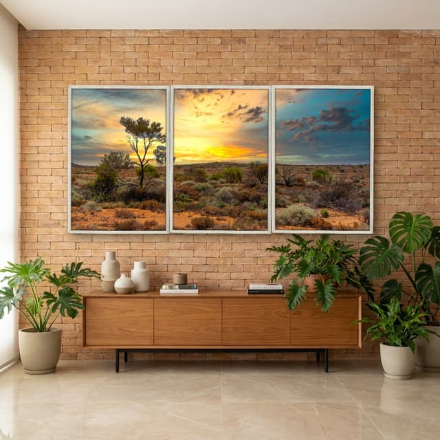 Kit Quadros Decorativos Pôr Do Sol