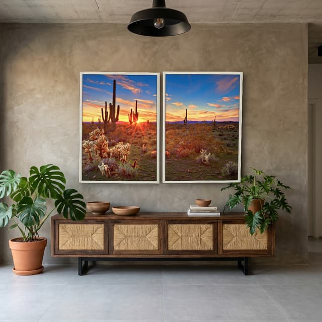 Kit Quadros Decorativos Pôr Do Sol